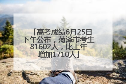 高考成绩6月25日下午公布，菏泽市考生81602人，比上年增加1710人