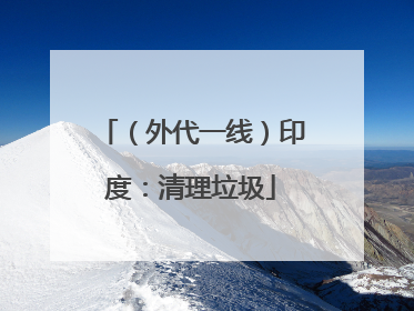 （外代一线）印度：清理垃圾