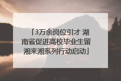 3万余岗位引才 湖南省促进高校毕业生留湘来湘系列行动启动