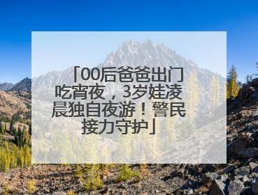 00后爸爸出门吃宵夜，3岁娃凌晨独自夜游！警民接力守护