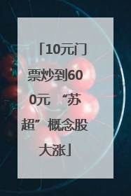 10元门票炒到600元 “苏超”概念股大涨