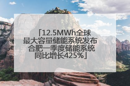 12.5MWh全球最大容量储能系统发布 合肥一季度储能系统同比增长425%