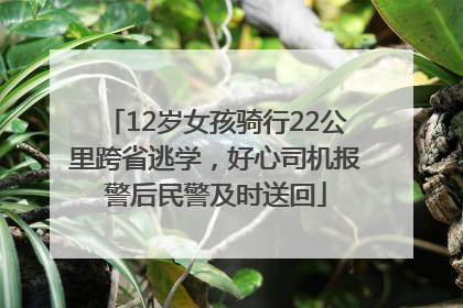 12岁女孩骑行22公里跨省逃学，好心司机报警后民警及时送回