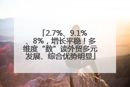2.7%、9.1%、8%，增长平稳！多维度“数”读外贸多元发展、综合优势明显