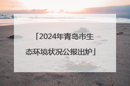 2024年青岛市生态环境状况公报出炉
