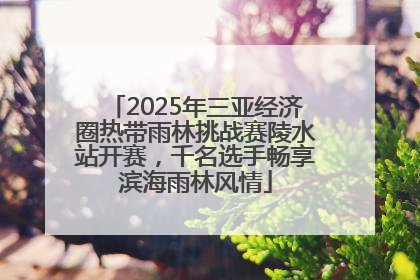 2025年三亚经济圈热带雨林挑战赛陵水站开赛，千名选手畅享滨海雨林风情