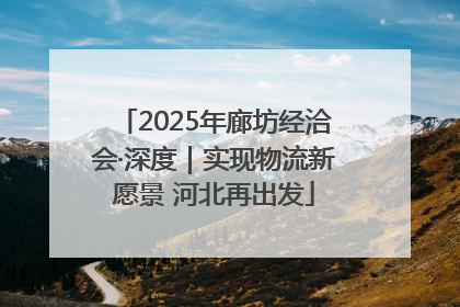2025年廊坊经洽会·深度｜实现物流新愿景 河北再出发