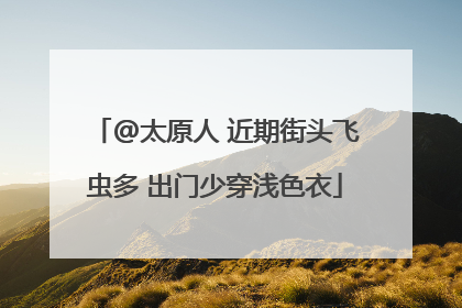 @太原人 近期街头飞虫多 出门少穿浅色衣